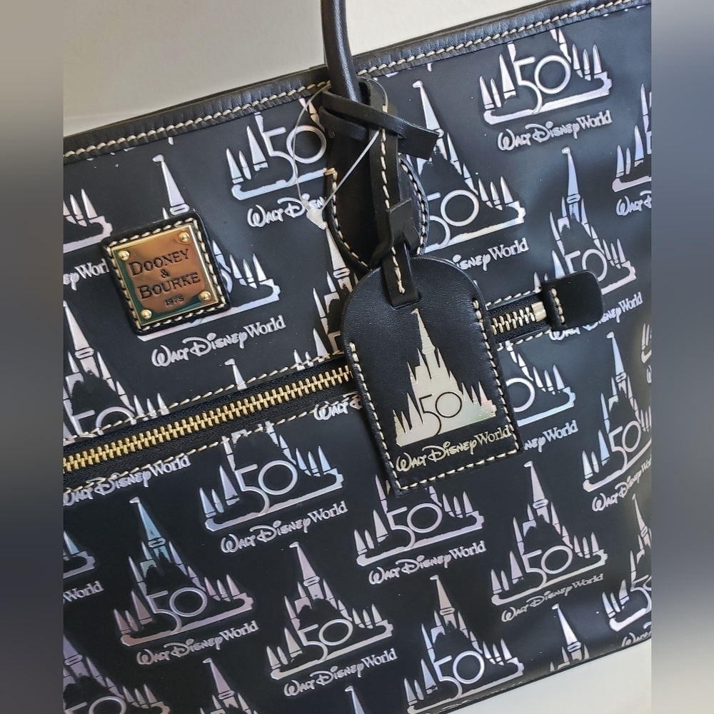 Dooney & Bourke Disney Black 50th Anniversary Disney World Tote - Picture 3 of 13